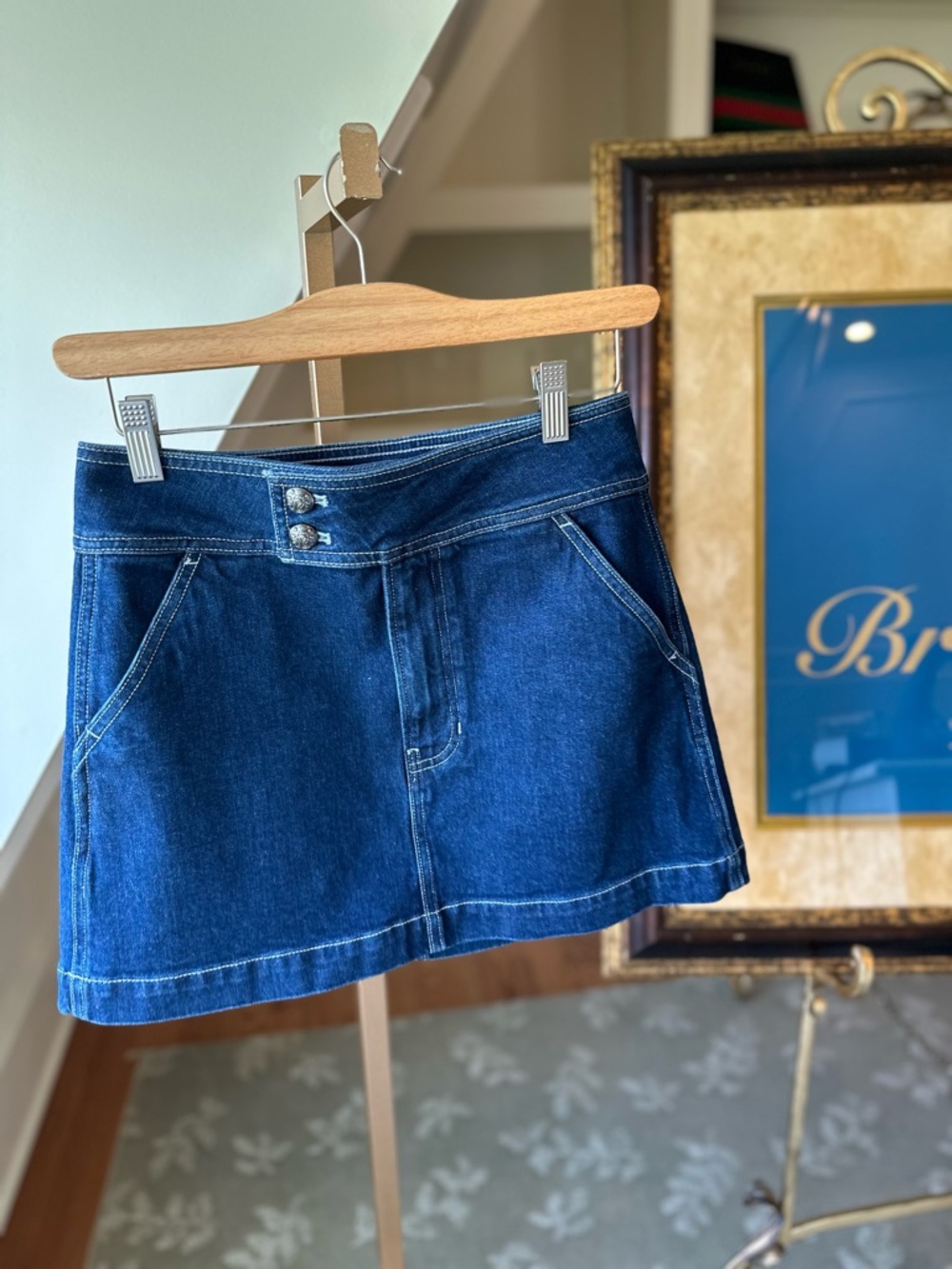 Veronica Beard Dark Blue Denim Mini Skirt size 2
